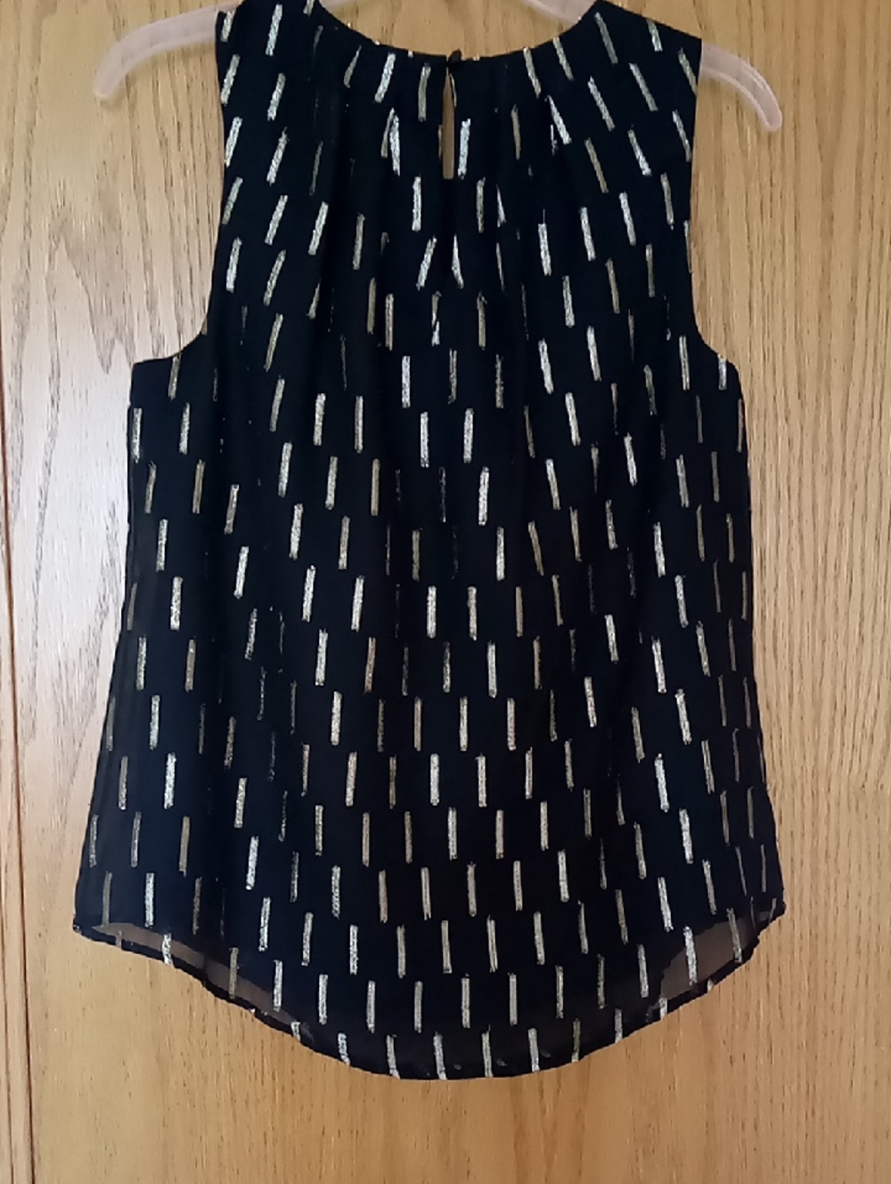 Worthington Black Sleeveless Camisole with Gold Metallic Accents - Picture 2 of 5